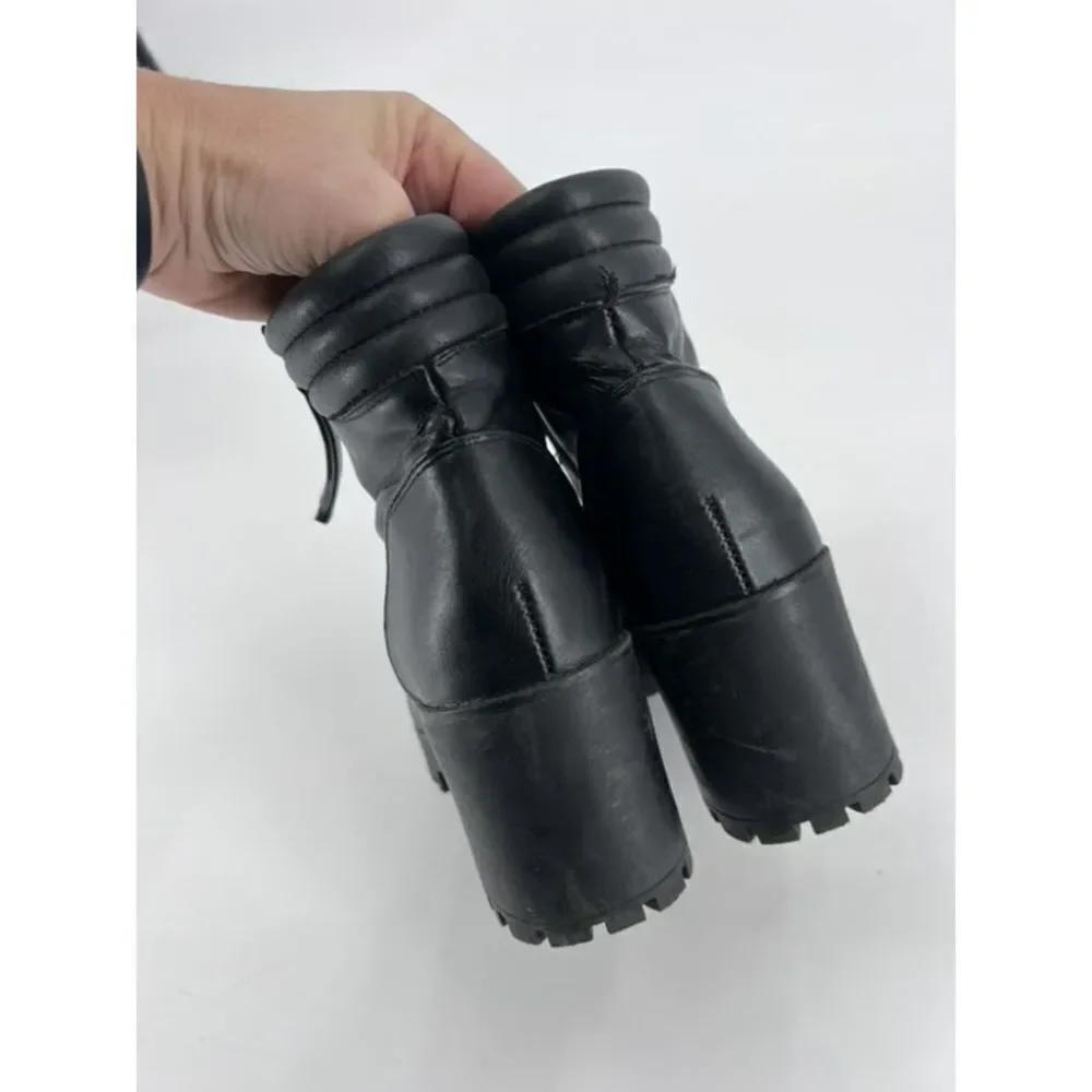 Truffle Collection Women's Faux Leather Round Toe Ankle Boots‎ Black Size 7.5
